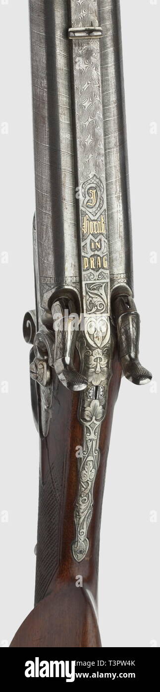 LONG ARMS, MODERN HUNTING WEAPONS, percussion double rifle, Horak in Prague, circa 1840, Additional-Rights-Clearance-Info-Not-Available Stock Photo