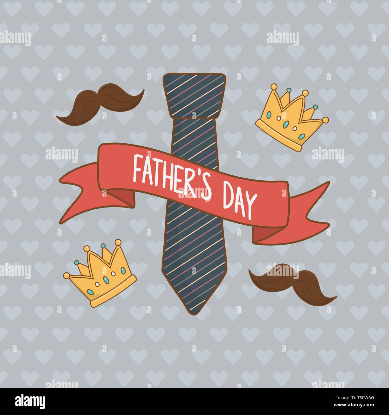 happy fathers day card with neck tie vector illustration design Stock ...