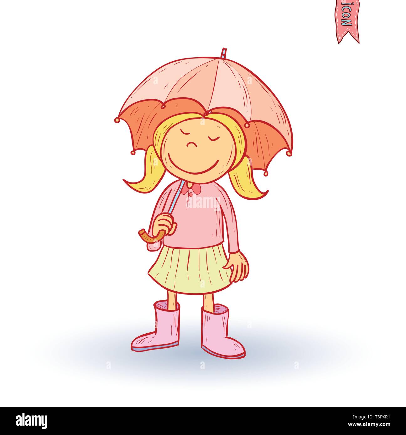 dressed for weather rain, vector illustration. Stock Vector