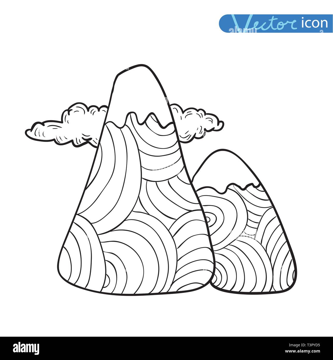 Set of hand Drawn mountains vector illustration Stock Vector Image ...