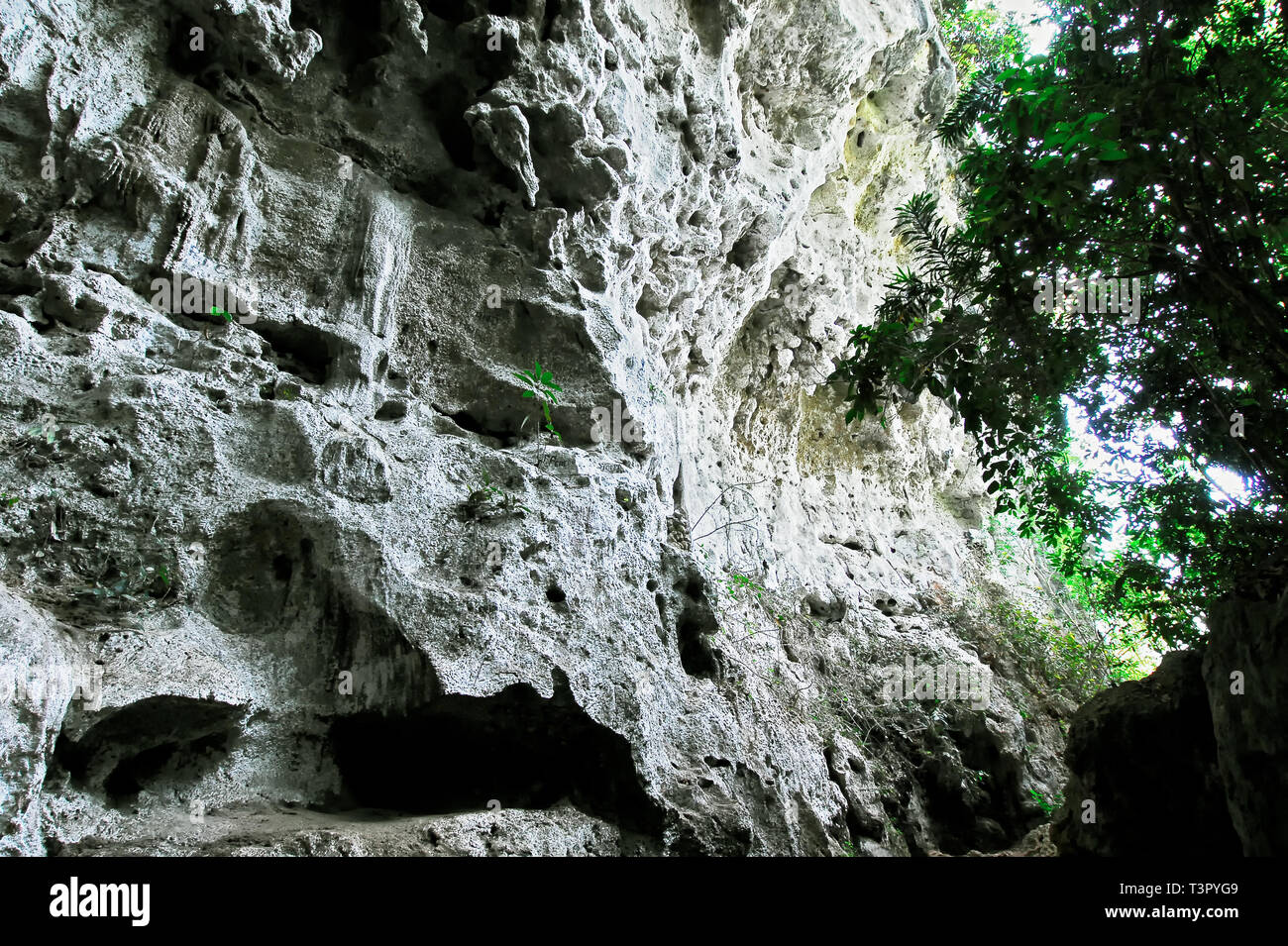 Penablanca, Cagayan Province, Philippines - May 19, 2008: Near the entrance to the limestone Callao Cave with a church built in the first chamber Stock Photo