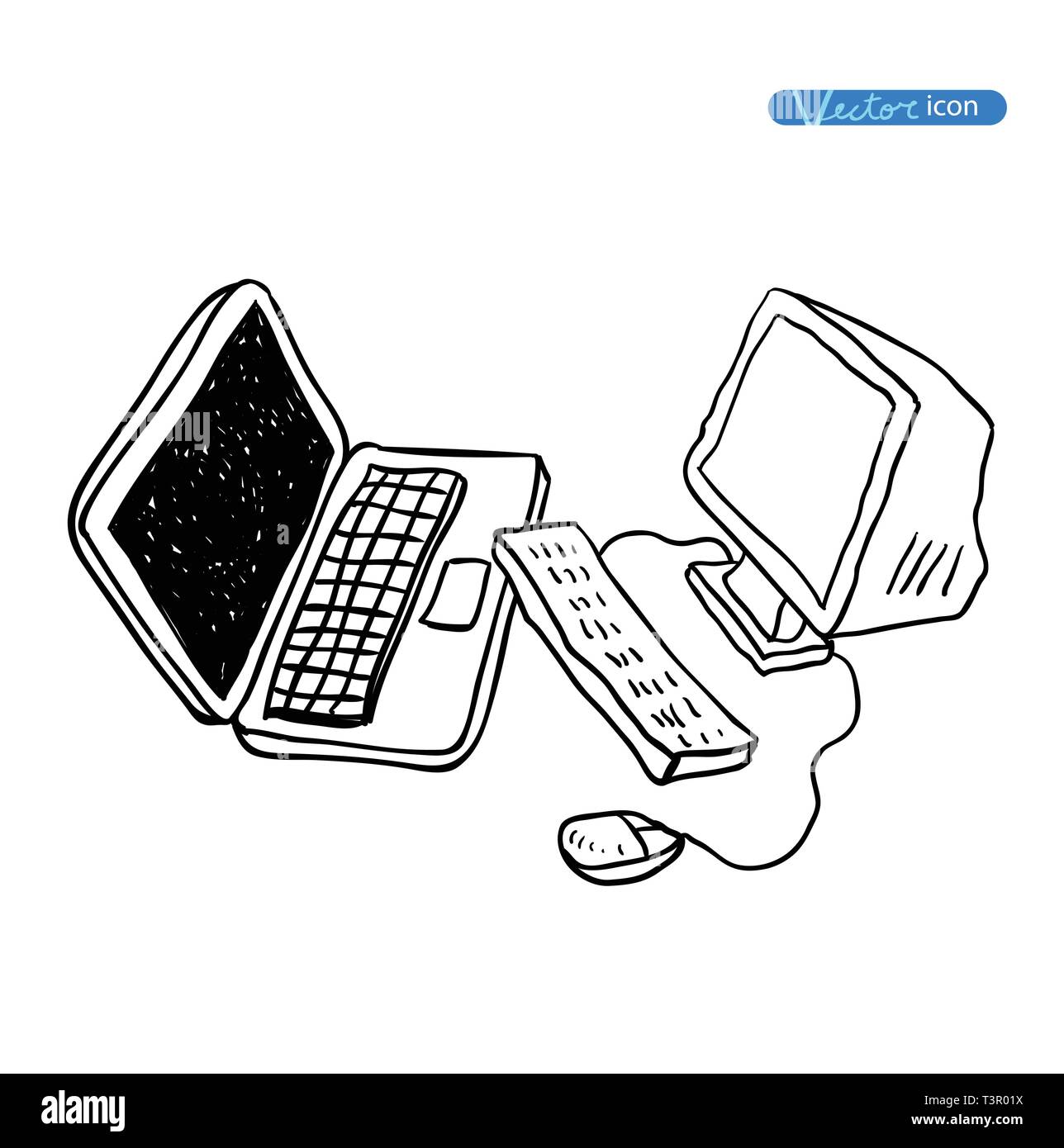 Computer Hardware Icons. PC Components Stock Vector Image & Art Alamy