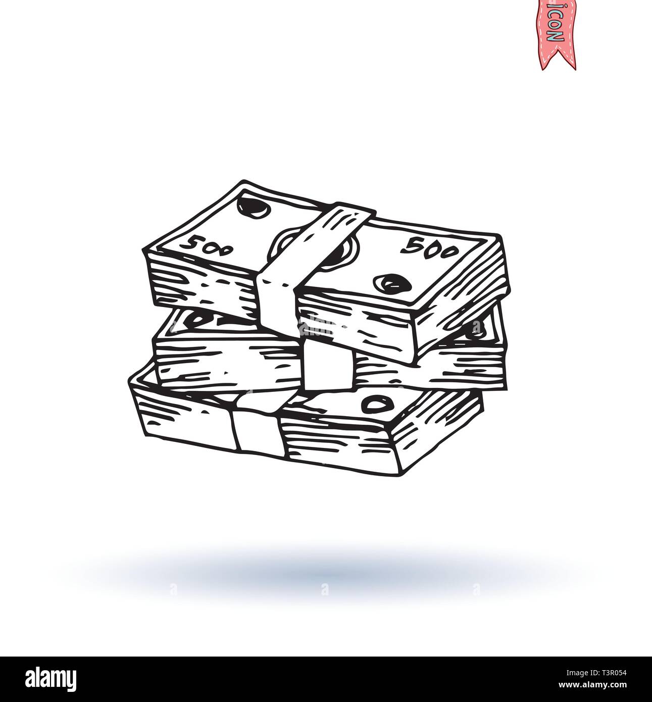 Рисунок пачки денег карандашом