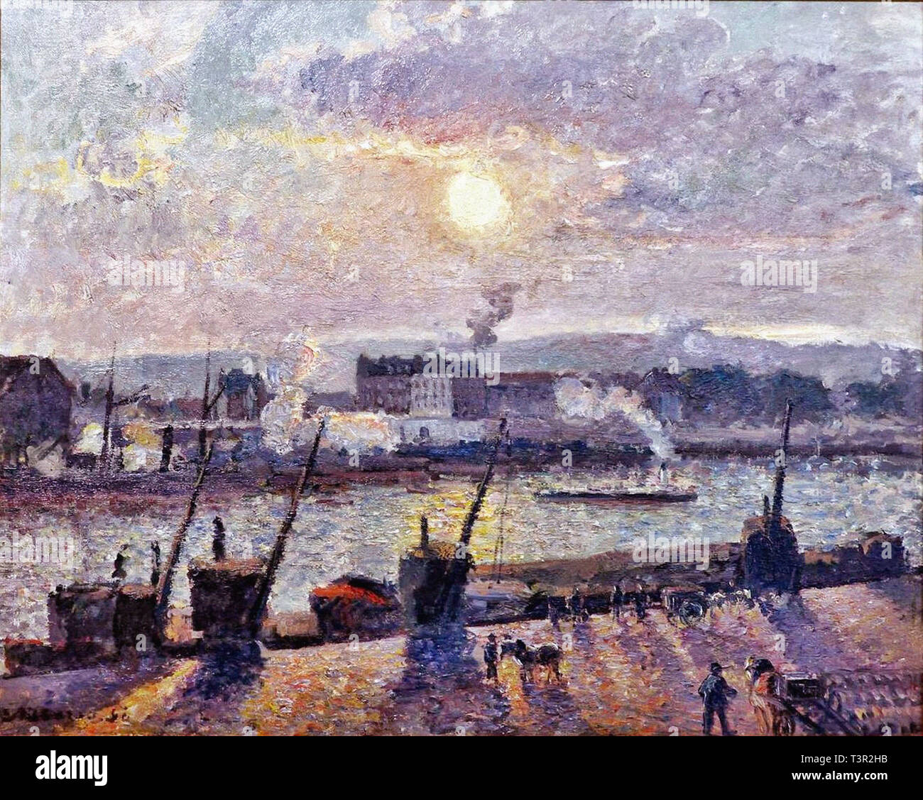 在庫処分 半額 Quai 1903) (1830 Pissarro Camille De Soleil Rouen Bourse La 絵画