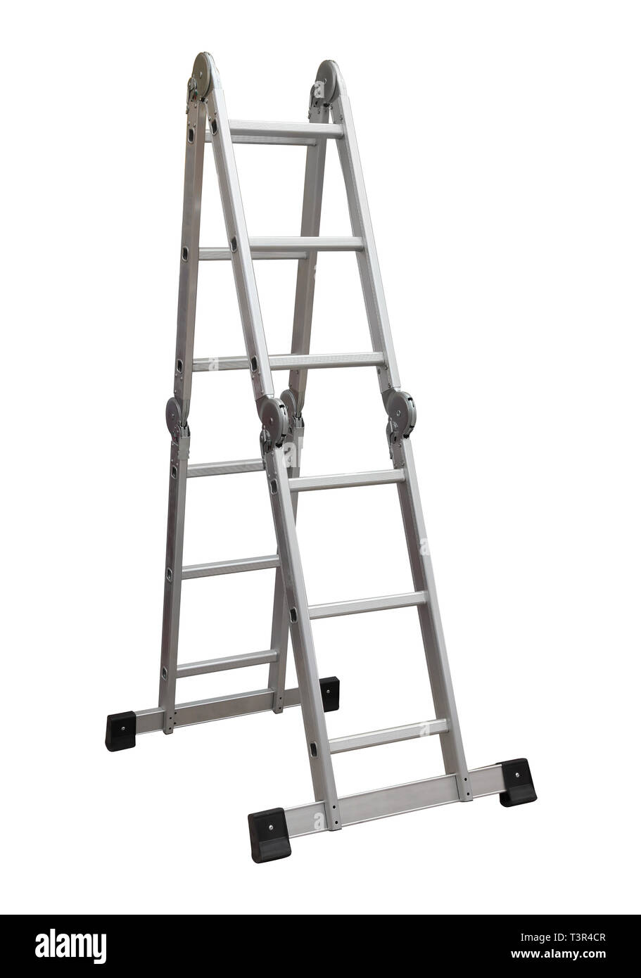 Metal folding ladder isolated on white background Stock Photo Alamy