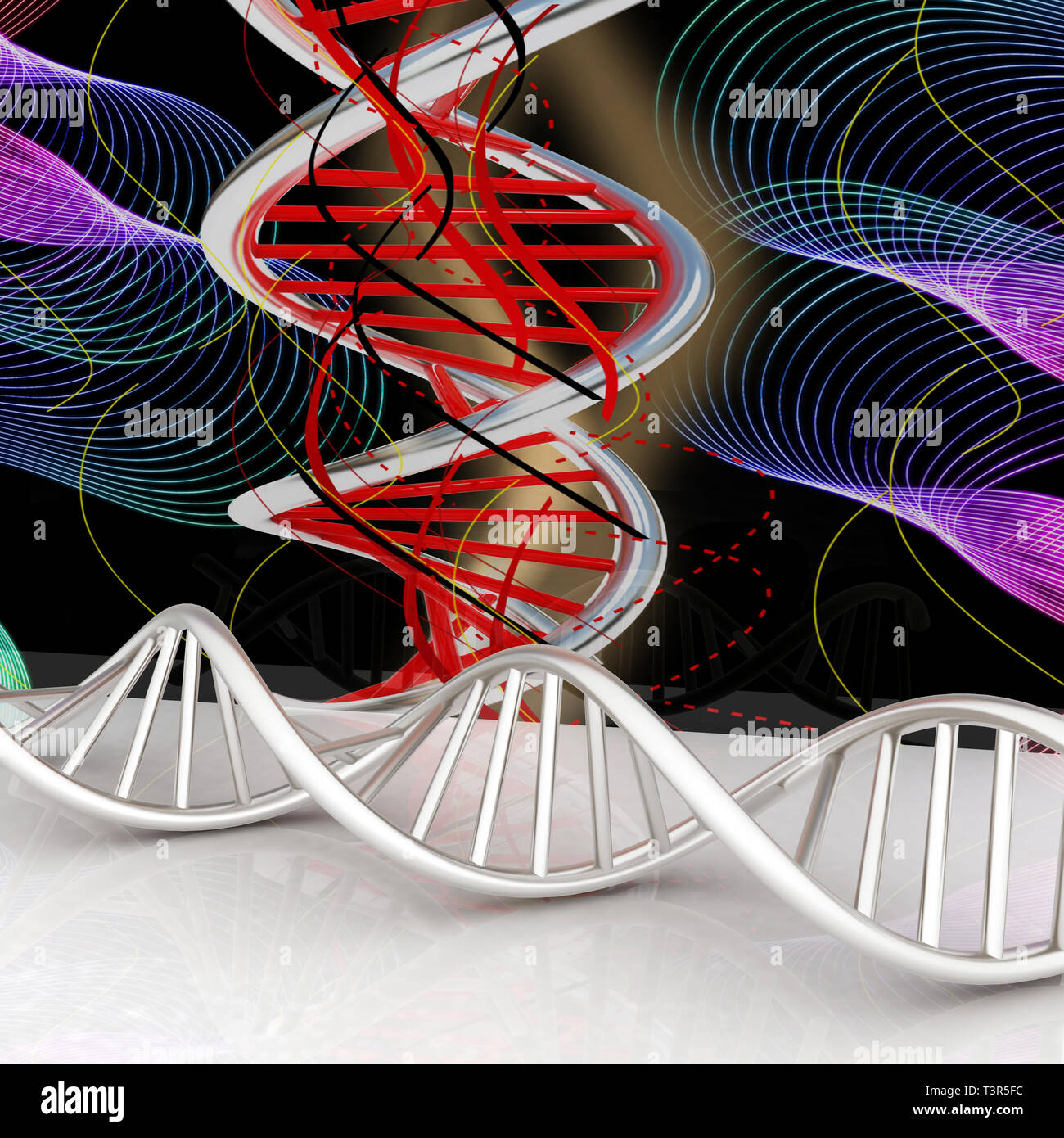 DNA structure model Background. 3d illustration Stock Photo - Alamy