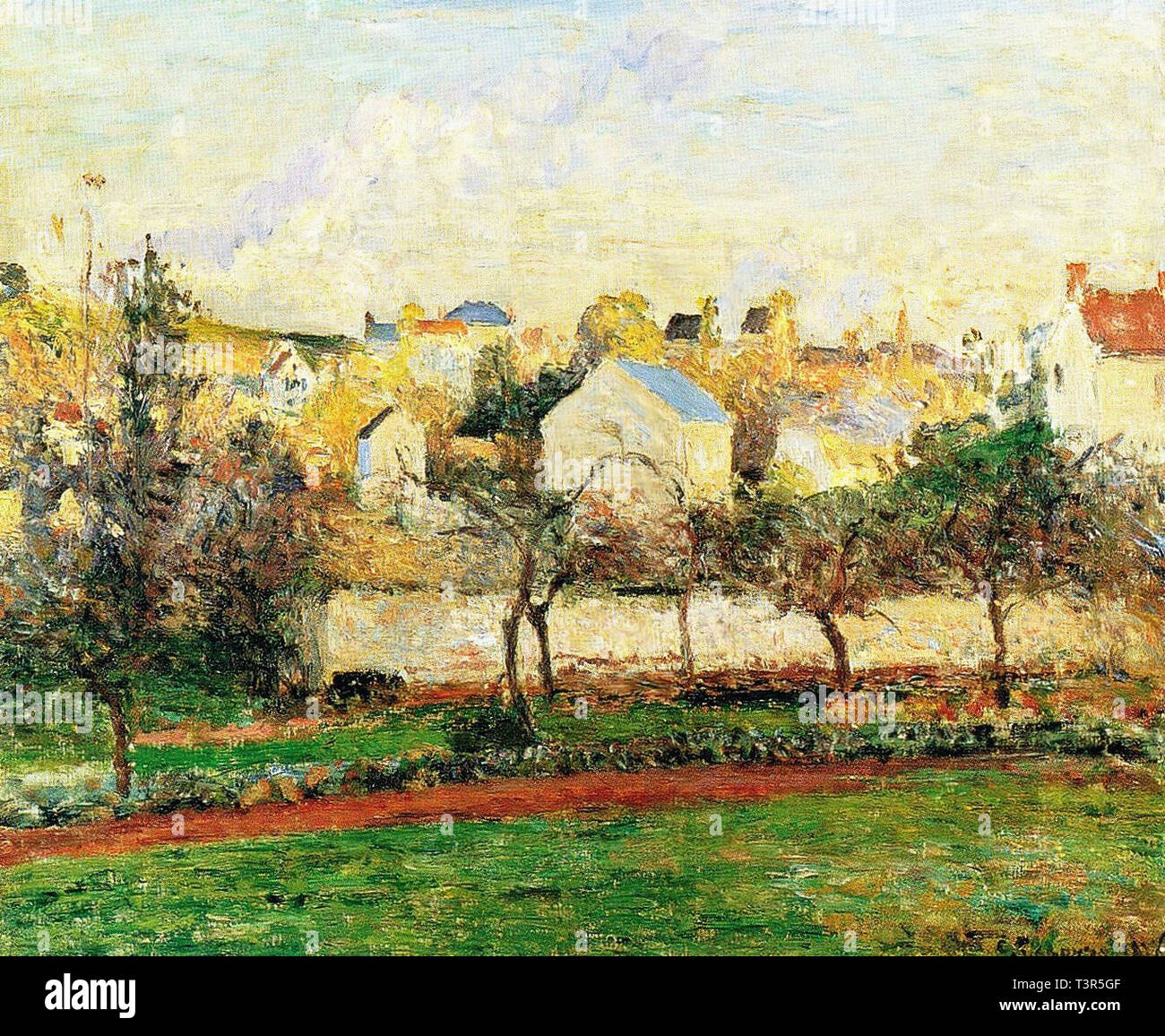 Camille Pissarro、Soleil couchant et brou Camille Pissarro、Soleil couchant et brou