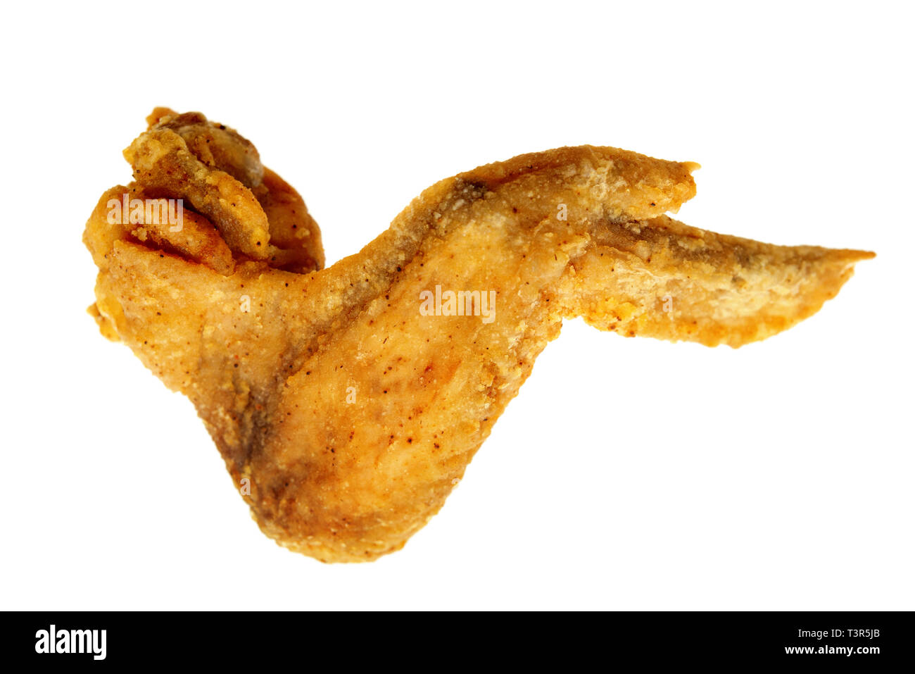 Original recipe fried chicken wing, isolated on white background. Stock Photo