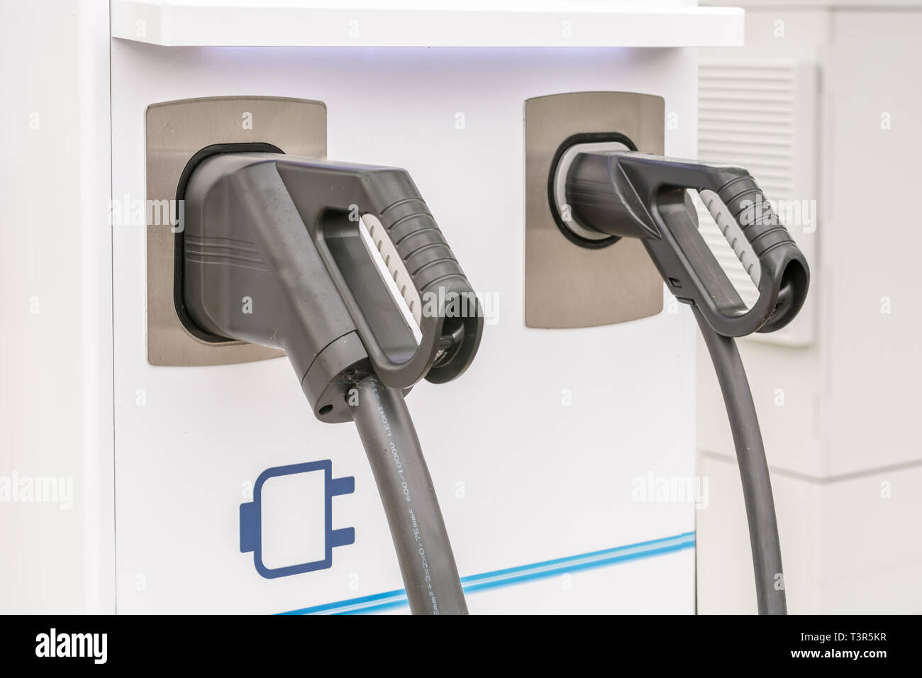 Two charging stations for electric cars Stock Photo