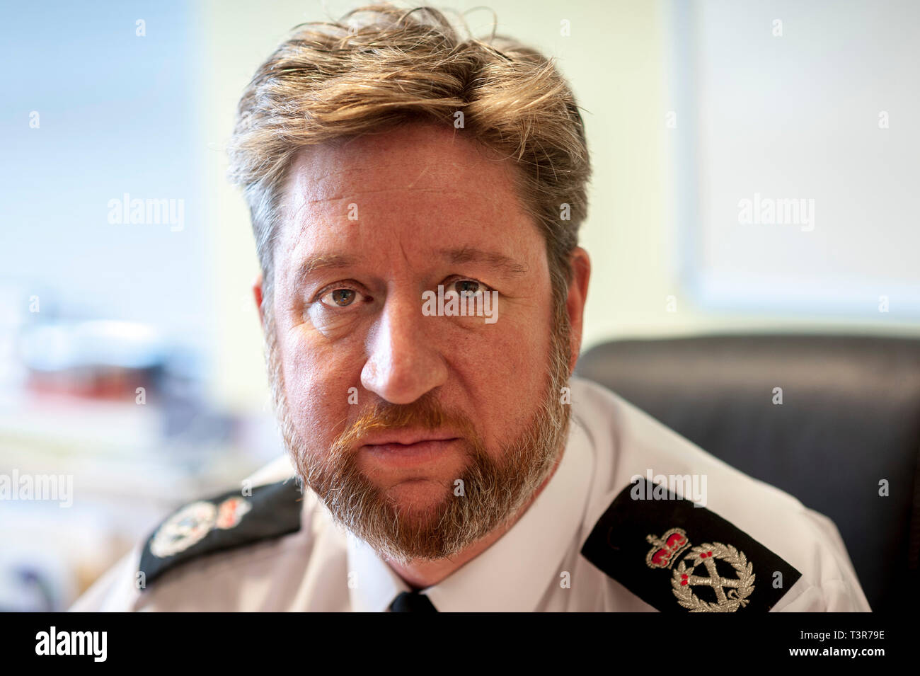 Chief Constable Simon Bailey of Norfolk Constabulary in his office at