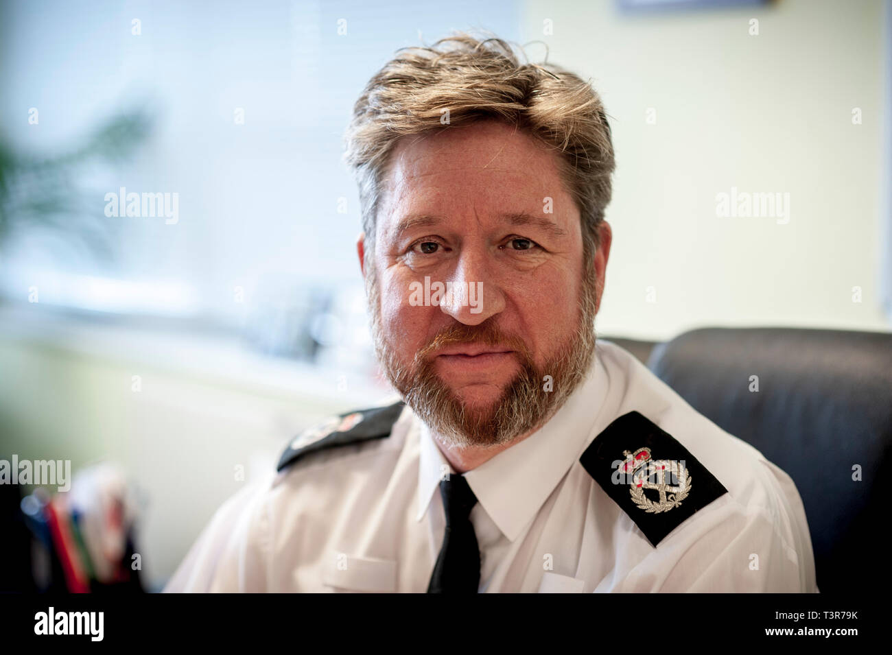 Chief Constable Simon Bailey of Norfolk Constabulary in his office at