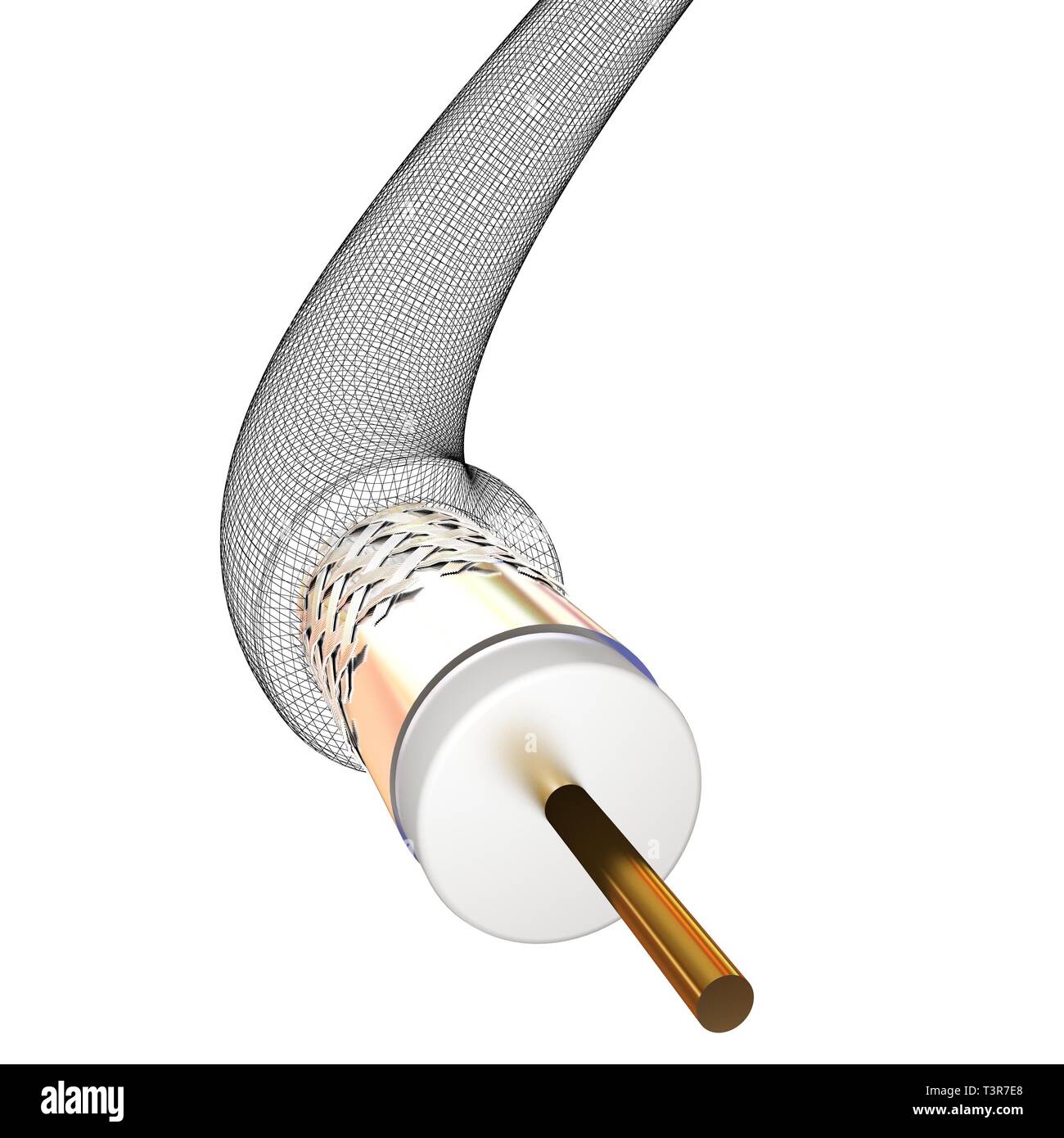 Cables for high tech connect. 3d illustration Stock Photo - Alamy