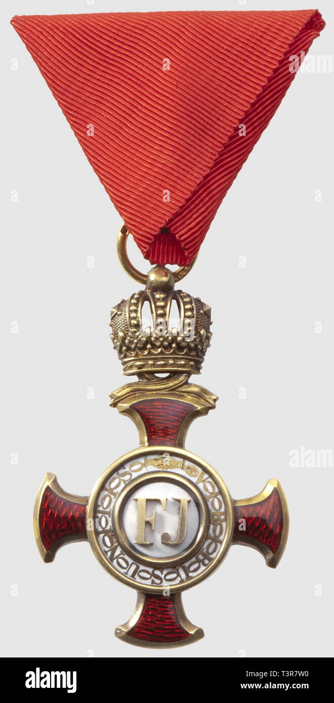 Croix de Francois-Joseph, chevalier en or, fabr. de la maison Mayers, Additional-Rights-Clearance-Info-Not-Available Stock Photo