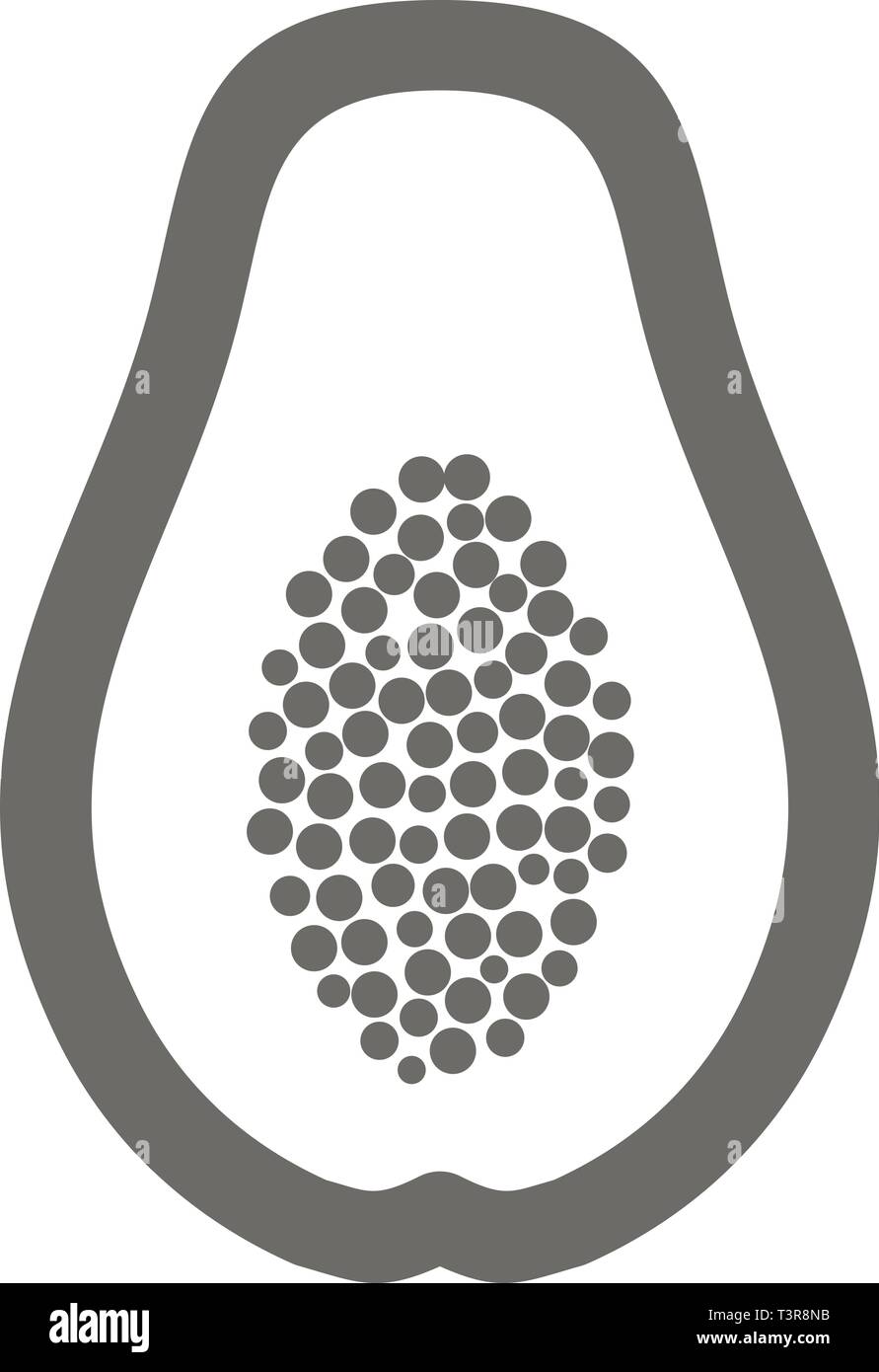 Papaya outline icon. Papaya tropical fruit sign. Vector illustration for food apps and websites