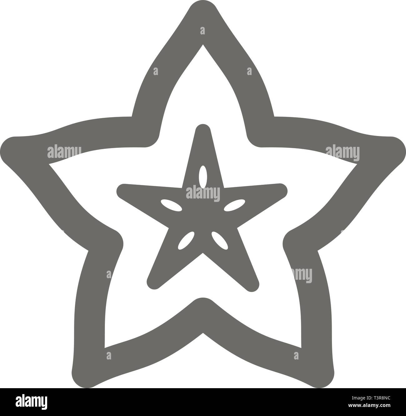 Starfruit Carambola Carom outline icon. Tropical fruit sign. Vector ...