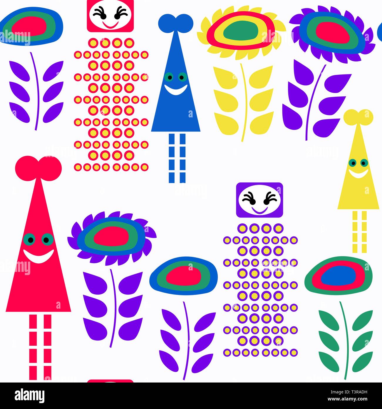 Monsters seamless pattern. It is located in swatch menu, vector Stock Vector