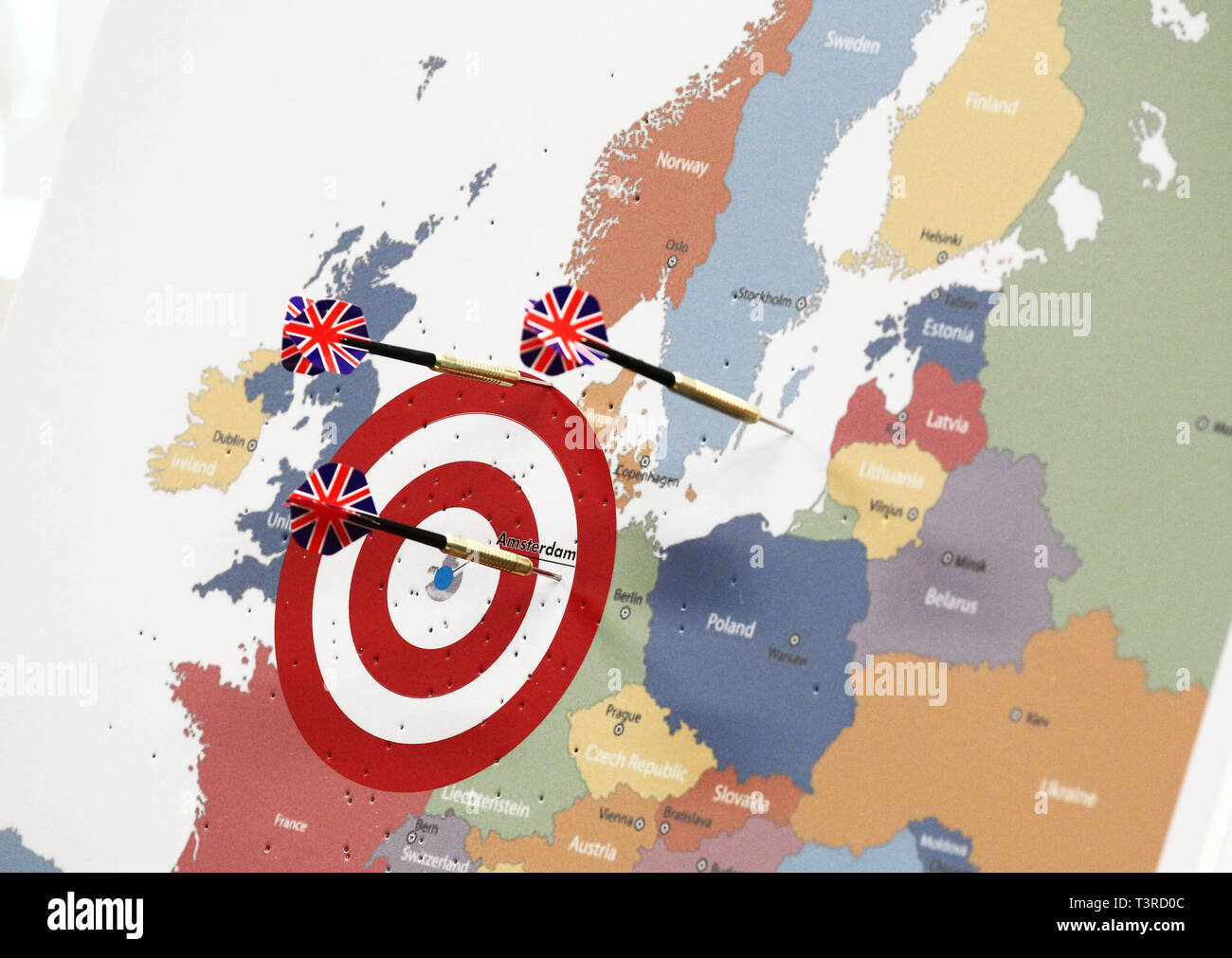 LINKÖPING 2014 European map with the city of Amserdam in the center Photo Jeppe Gustafsson Stock Photo