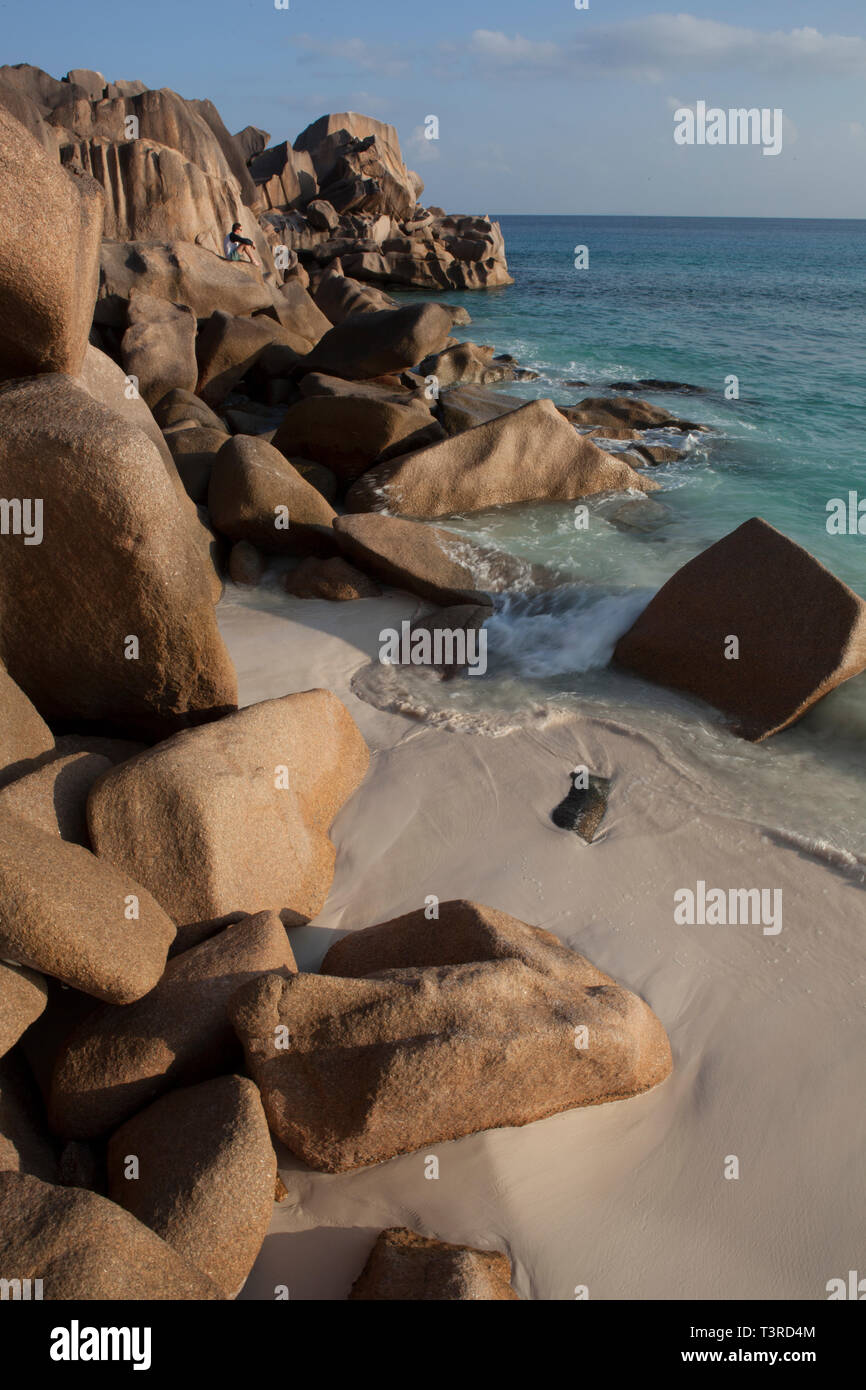 unique rocks of the Seychelles Stock Photo