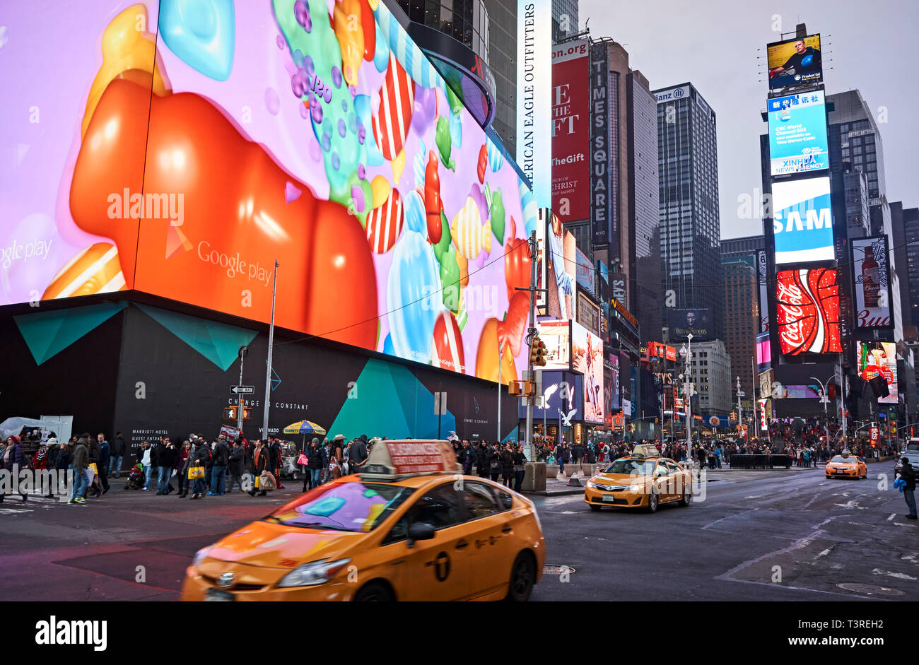 Times Square’s Biggest and Most Expensive Digital Billboard Stock Photo