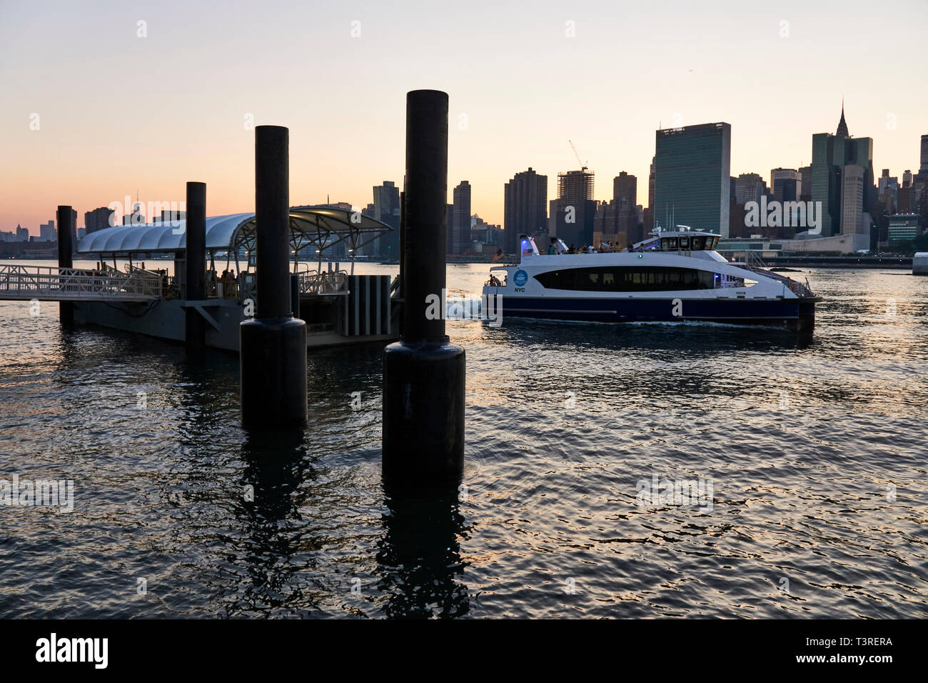 East River Ferry departing from the Long Island City Ferry landing