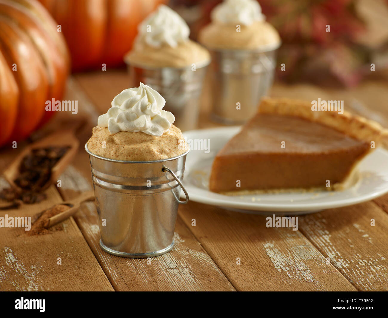 Pumpkin Pie Mousse Dessert Stock Photo