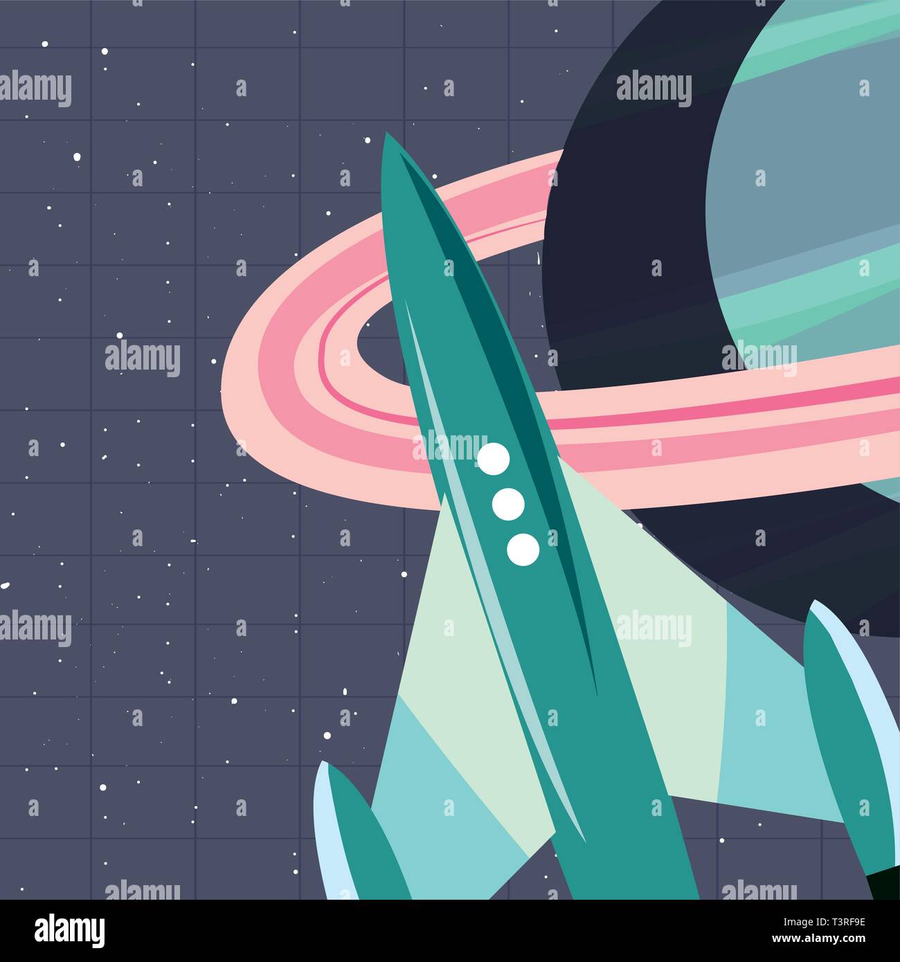 spaceship planet exploration astronomy vector illustration design Stock ...