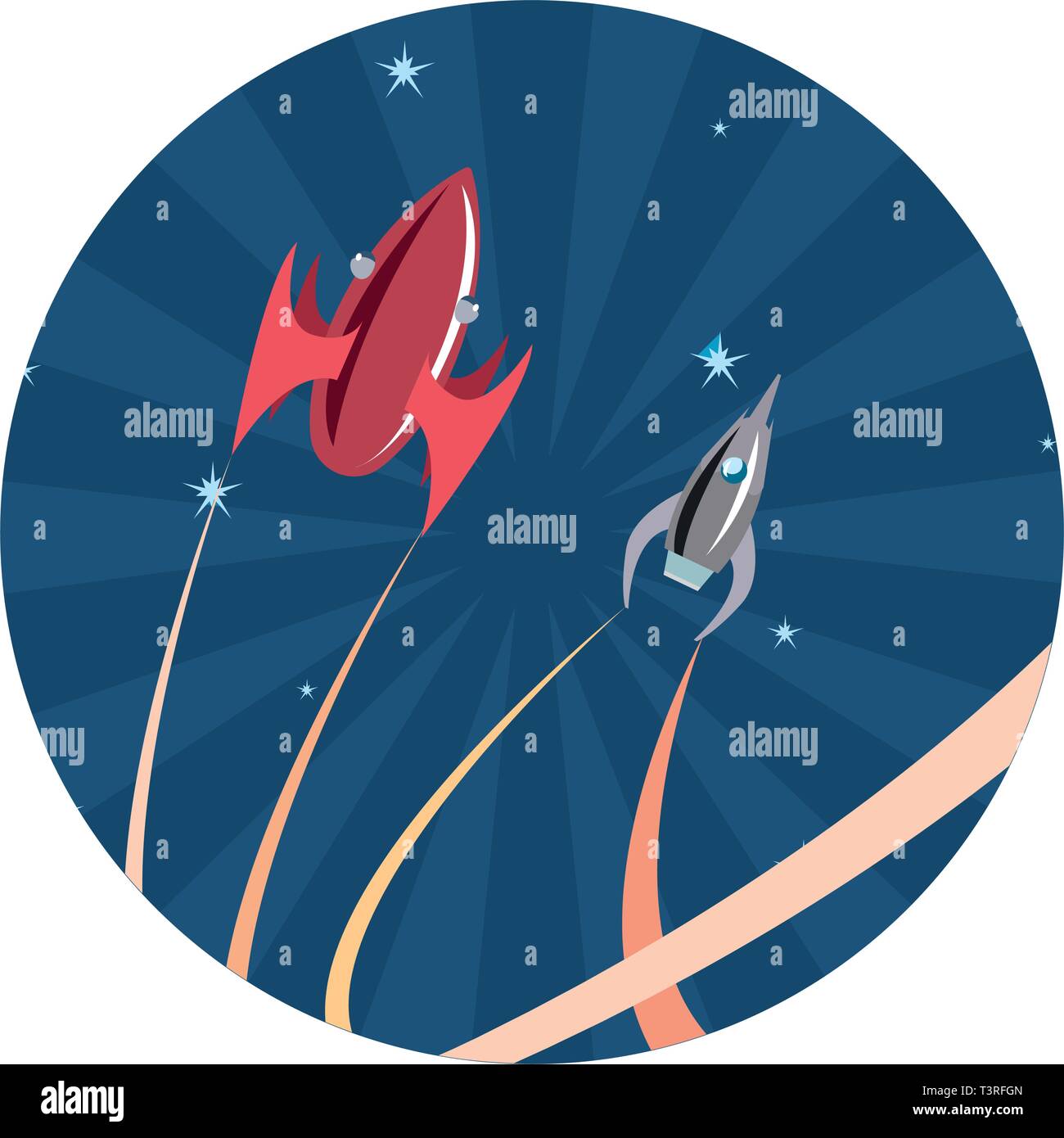 rocket spaceships exploration planet vector illustration design Stock ...