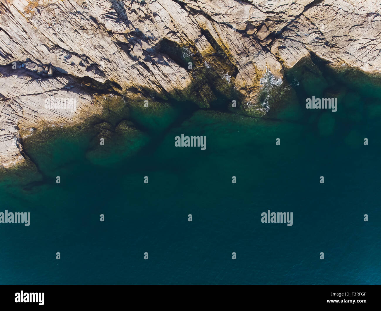 Aerial view of ocean waves and fantastic Rocky coast Stock Photo - Alamy