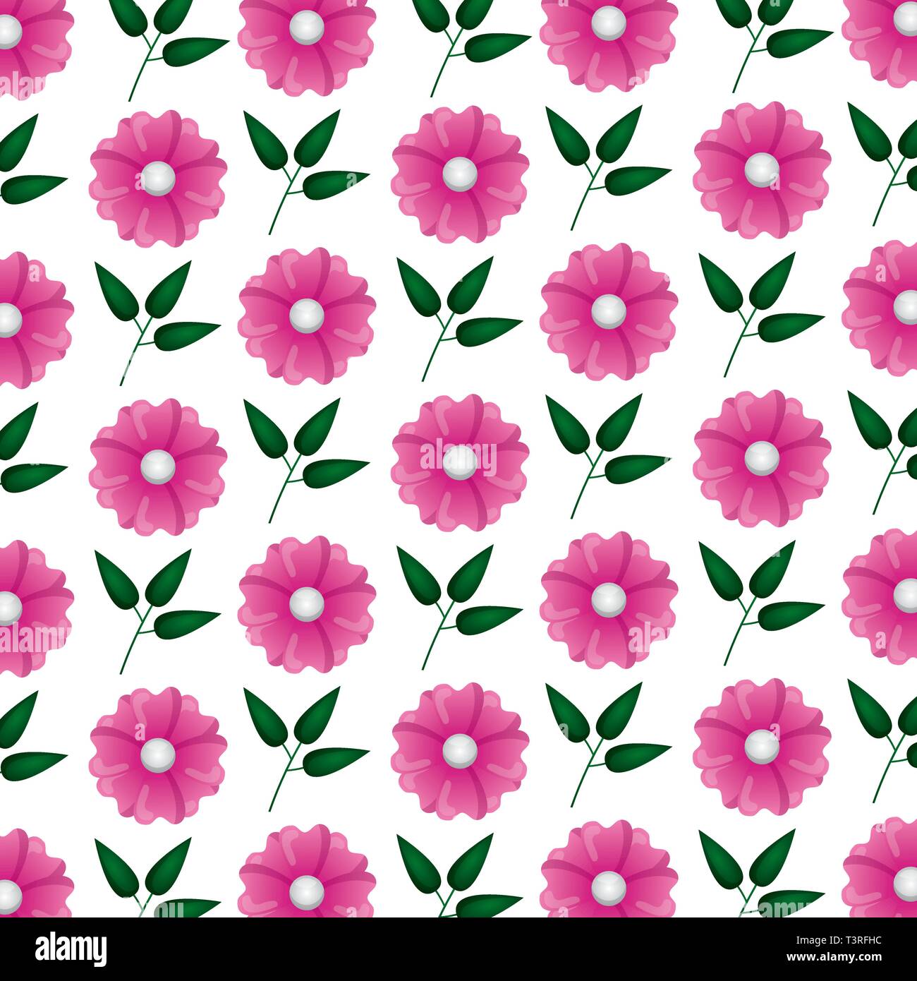 pink flowers leaves Stock Vector Image & Art - Alamy
