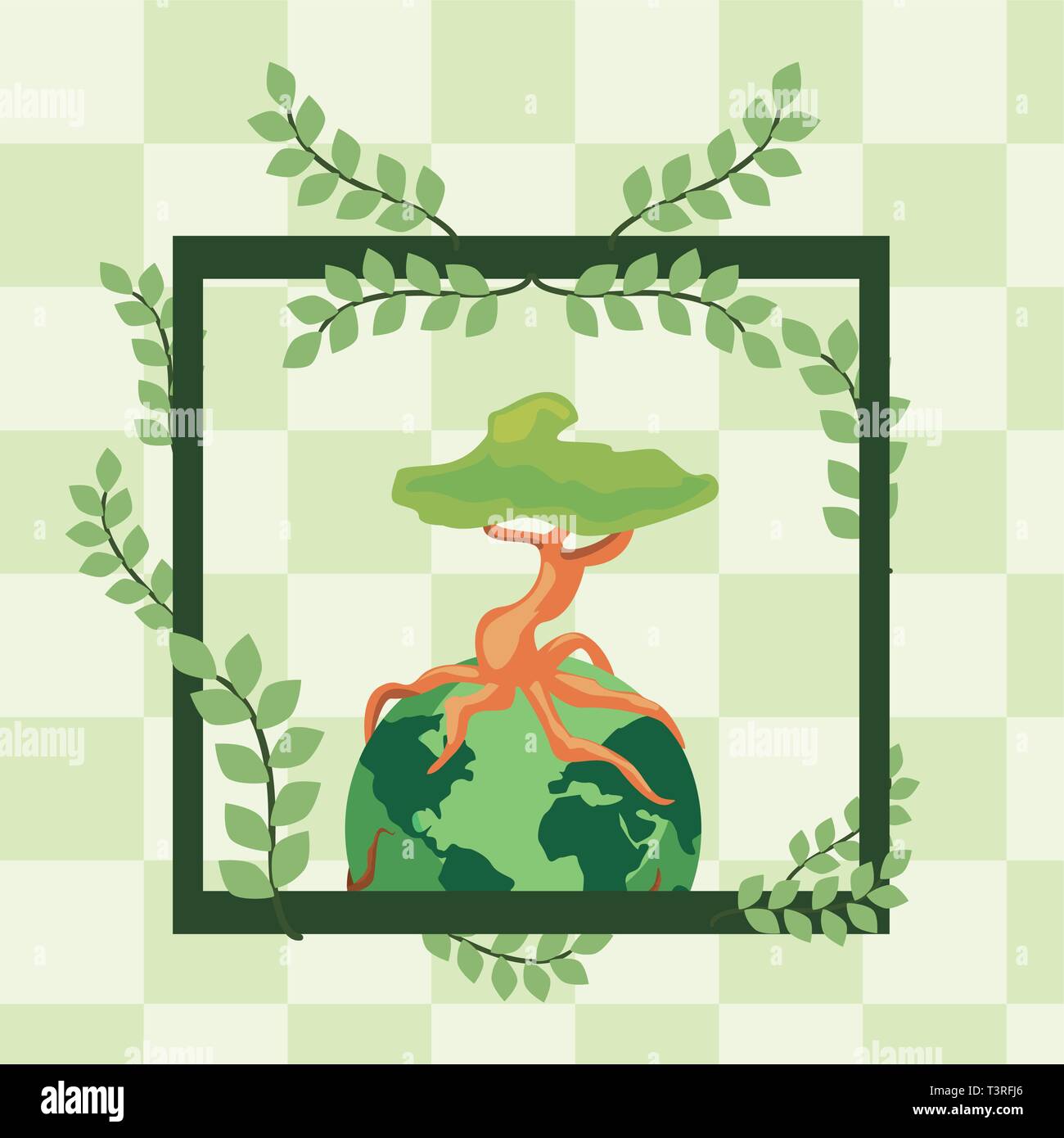 world tree banner happy earth day vector illustration Stock Vector ...