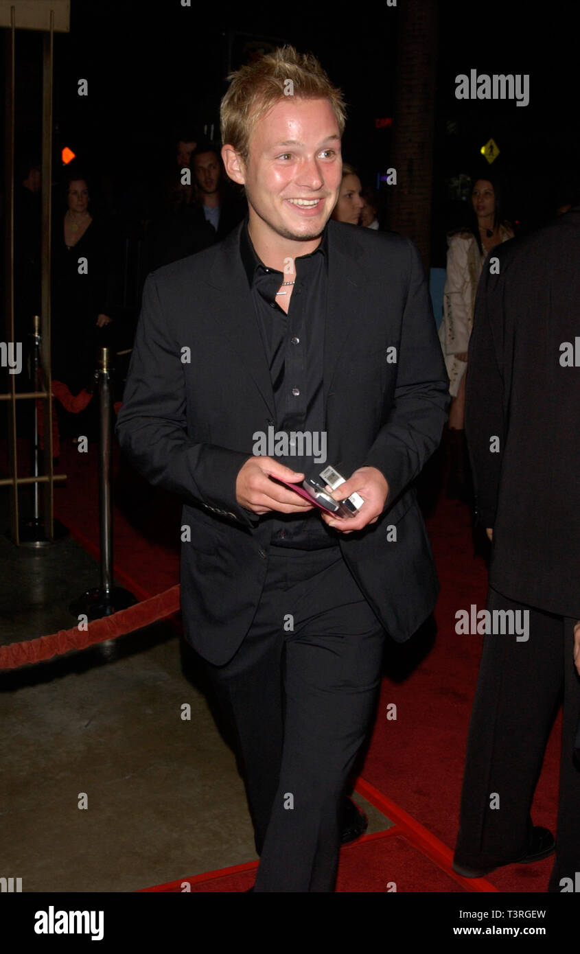 LOS ANGELES, CA. October 03, 2002: Coronation Street star ADAM RICKITT ...