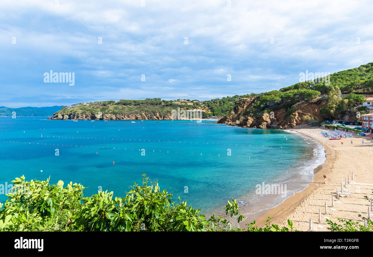 Panoramic View Of Pareti Beach Elba Island Tuscanyitaly