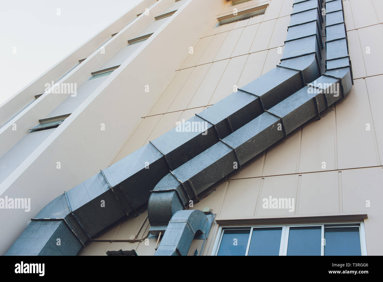 Detailed view of a newly installed steam ventilation pipe within home