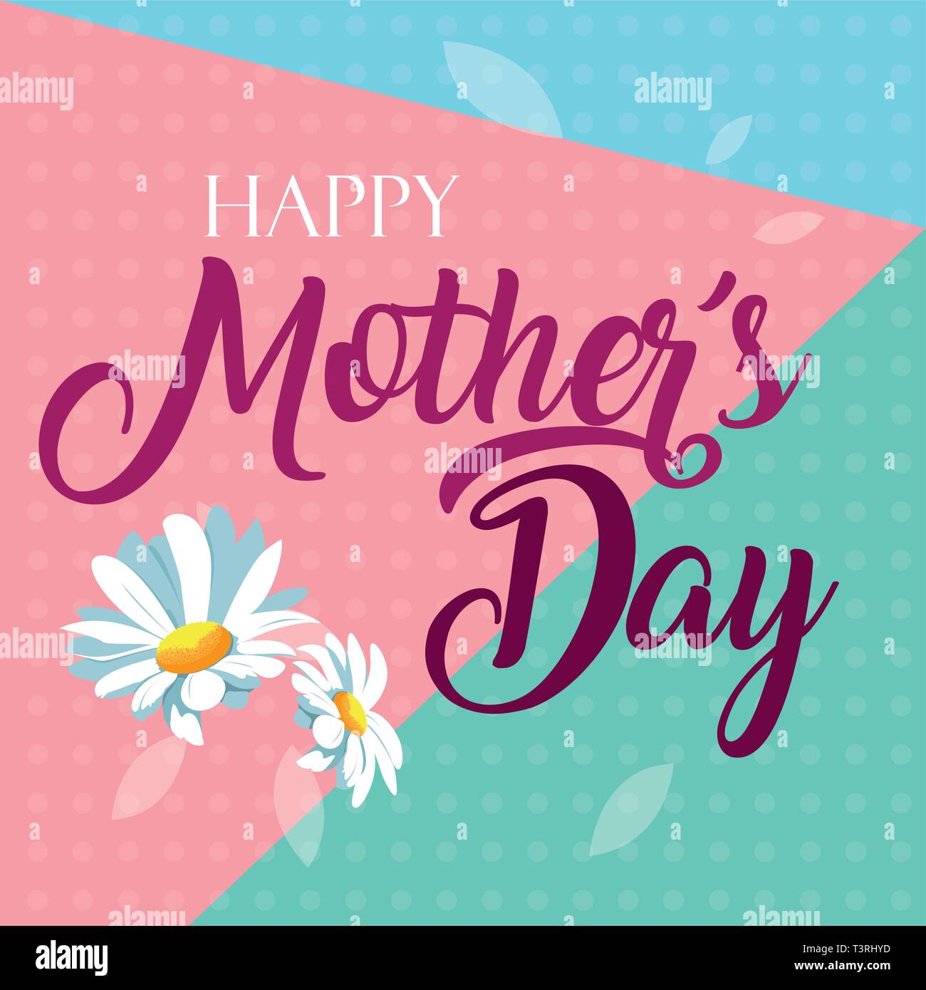 happy mother day card with flowers decoration vector illustration ...