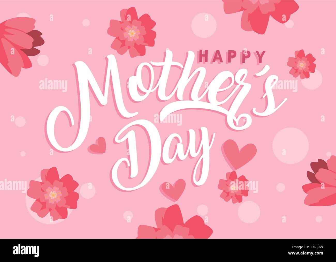 happy mother day card with flowers decoration vector illustration ...