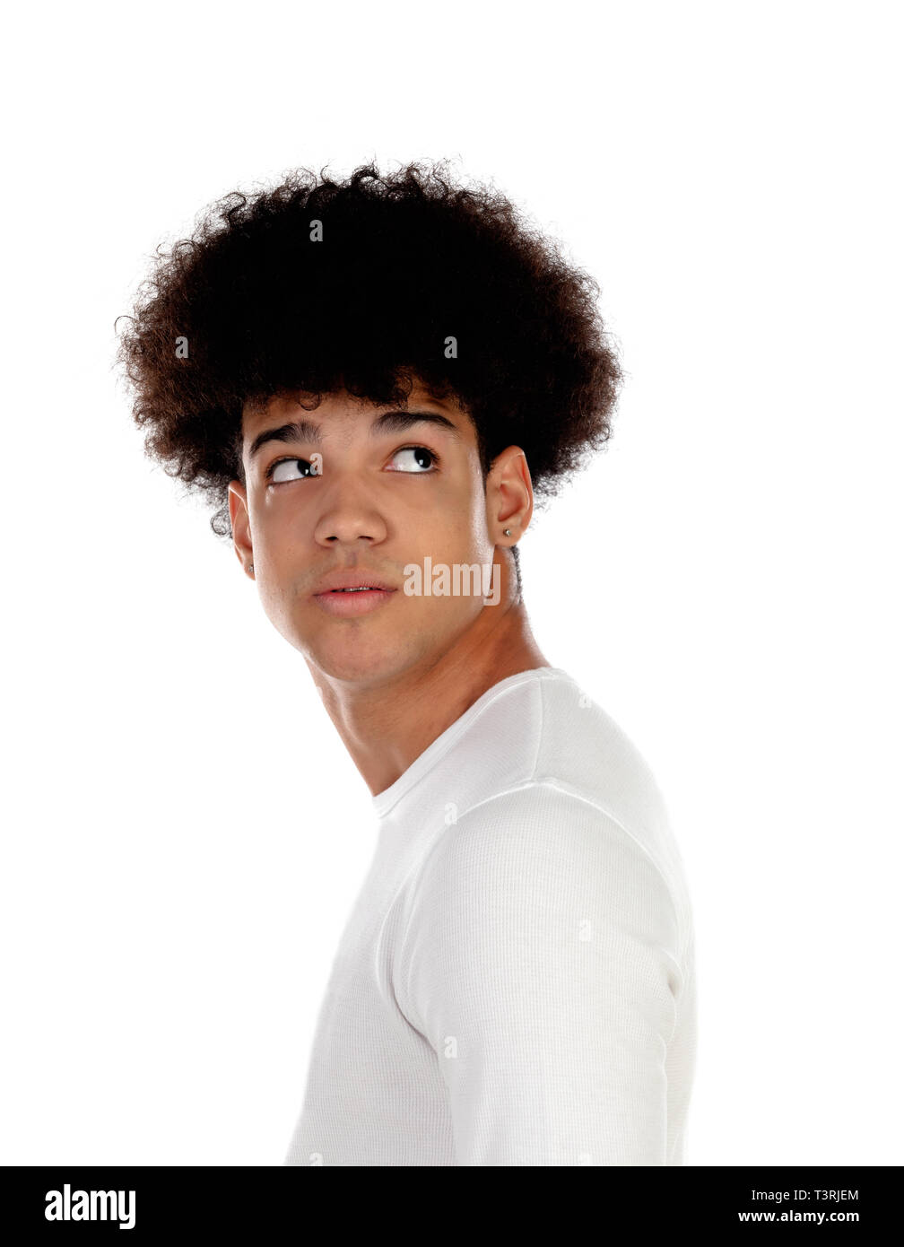 Teenager boy with afro hairstyle isolated on a white background Stock Photo - Alamy Teenager boy with afro hairstyle isolated on a white background Stock Photo - Alamy