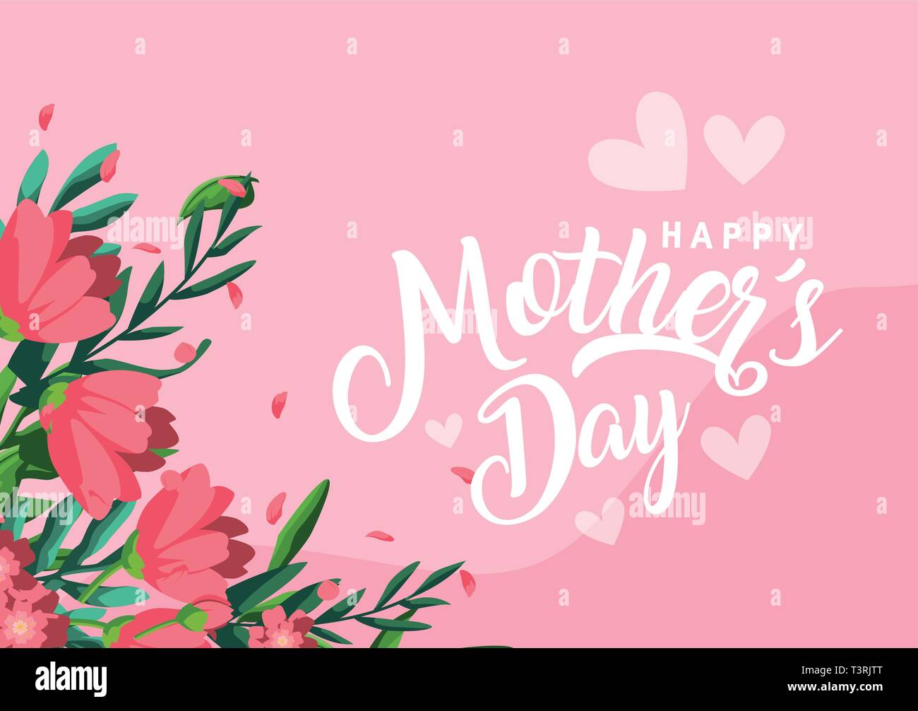 happy mother day card with flowers decoration vector illustration ...