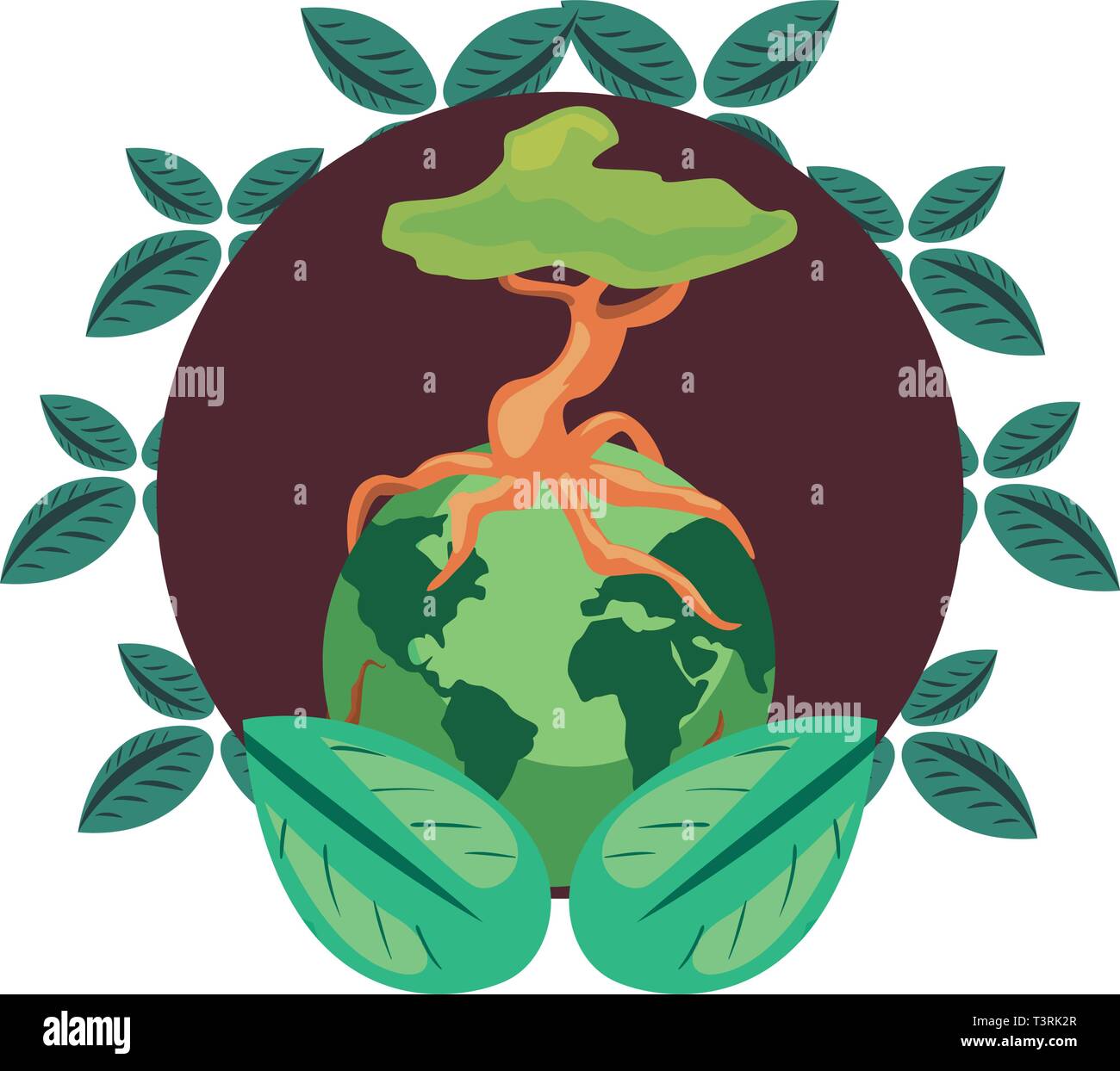 world tree leaves nature earth day vector illustration Stock Vector ...