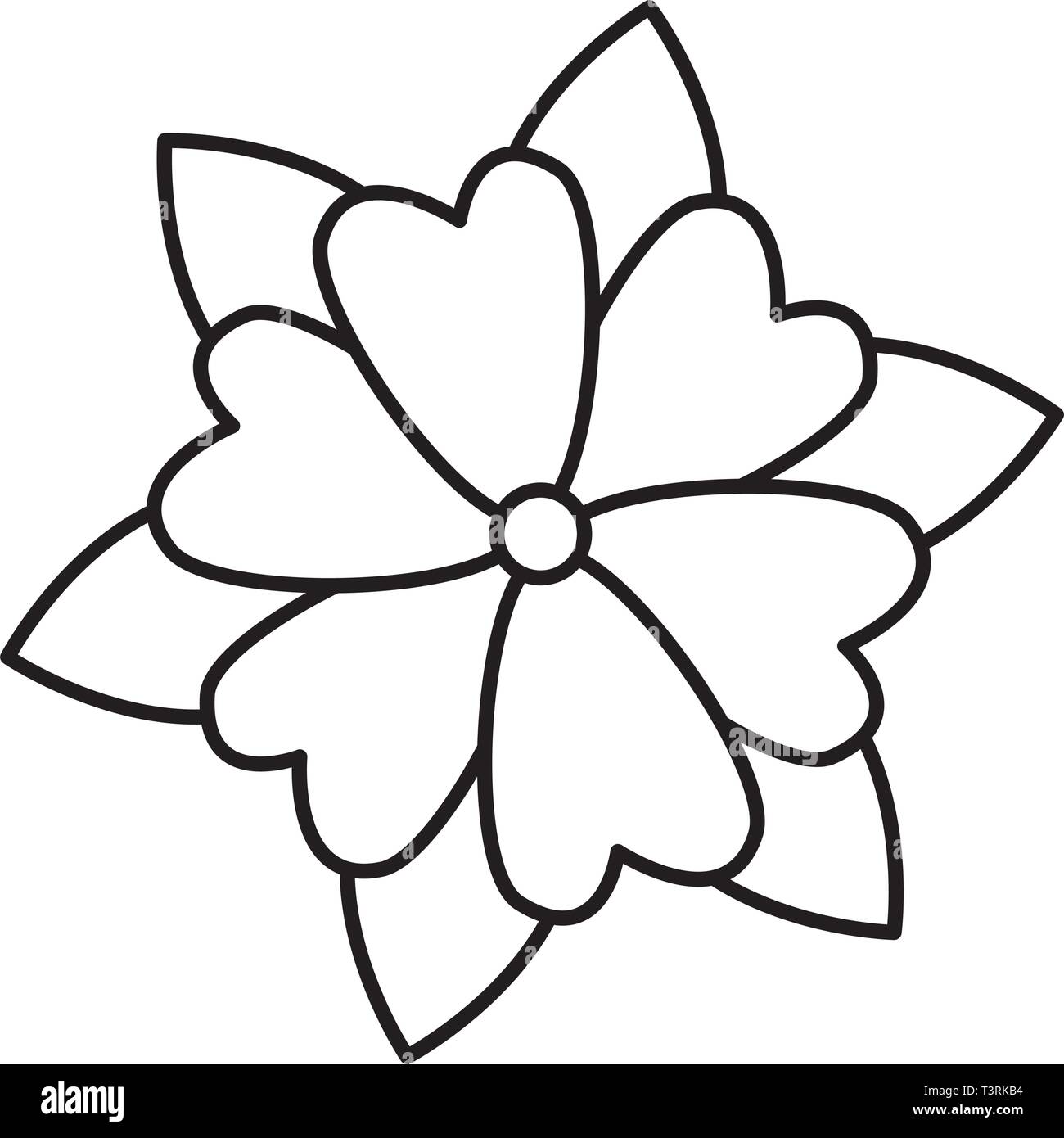 beautiful flower with leafs decorative icon Stock Vector Image & Art ...