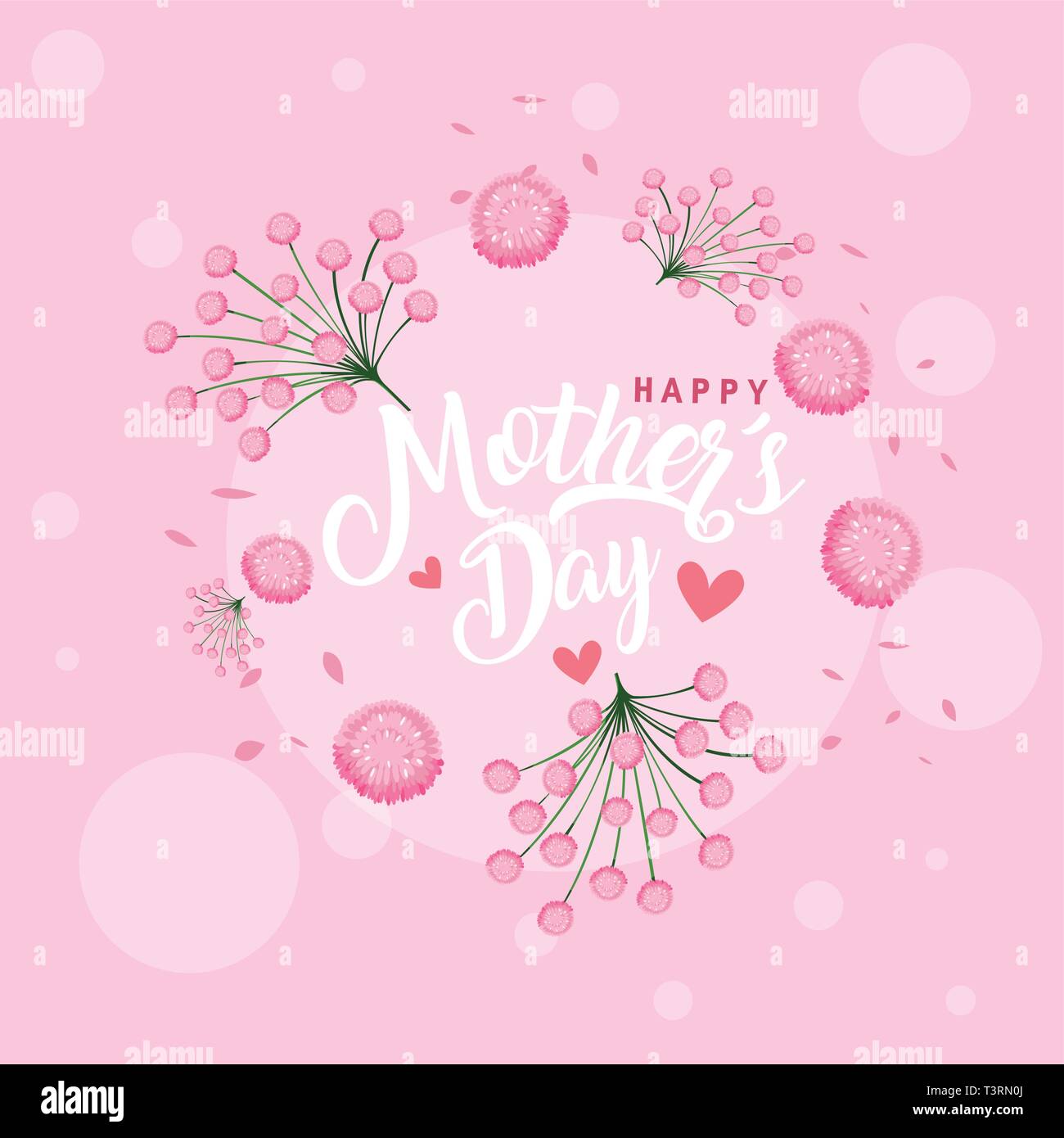 happy mother day card with flowers decoration vector illustration ...