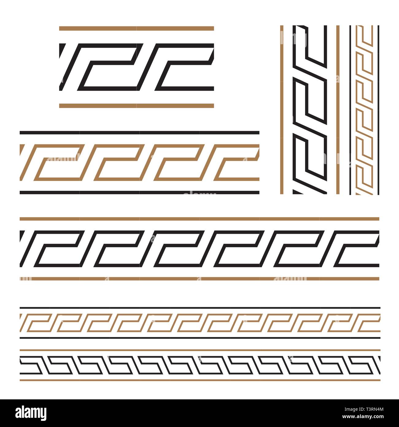 Greek key. Greek motives seamless vector borders set Stock Vector Image ...