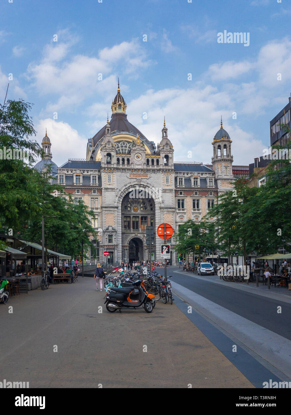 Antwerp, Belgium June 9, 2018 Beautiful view of the historic