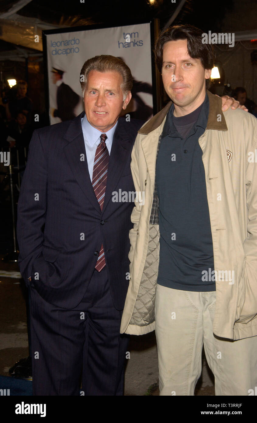 LOS ANGELES, CA. December 16, 2002: Actor MARTIN SHEEN (left) & son ...