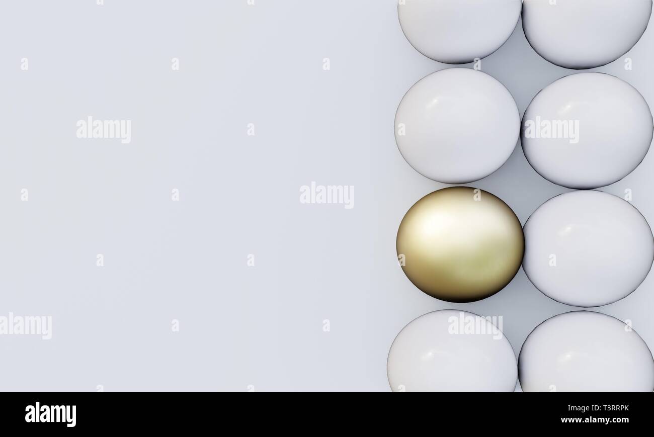 one gold egg lays among common white eggs Stock Photo Alamy