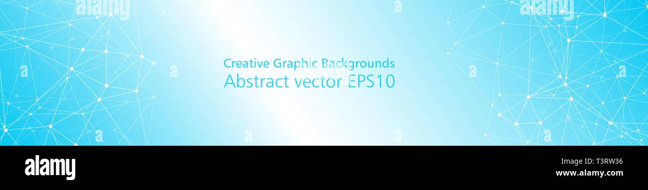 Long Technology Science Banner Polygonal Vector Graphic Stock
