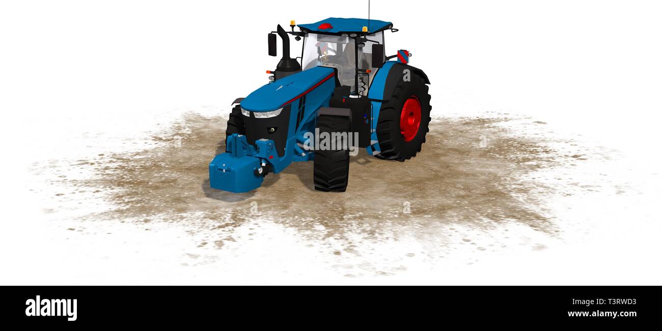 Agricultural farming Tractor - isolated on white Stock Photo - Alamy