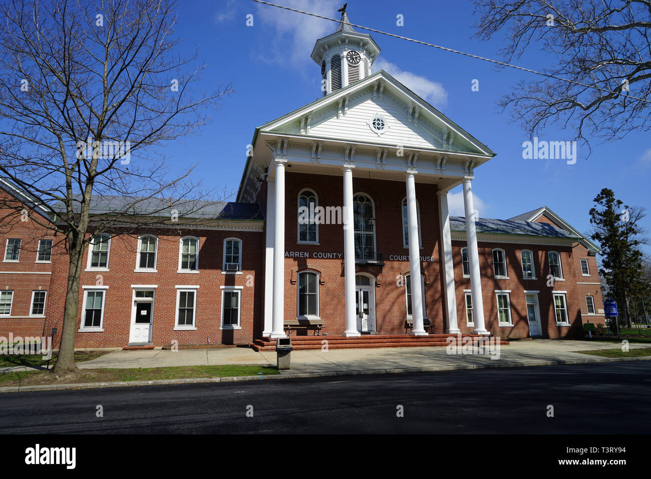 Exterior of the Warren County Courthouse in Belivere, New Jersey. It