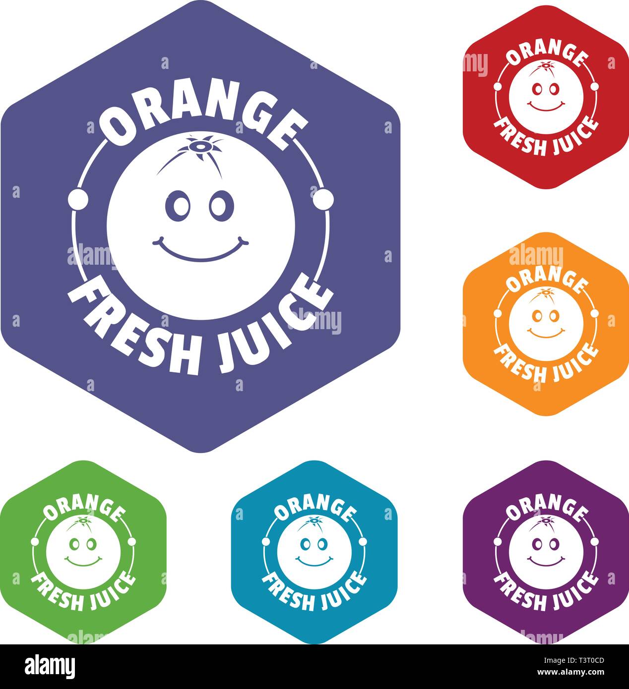 Orange juice icons vector hexahedron Stock Vector Image & Art - Alamy