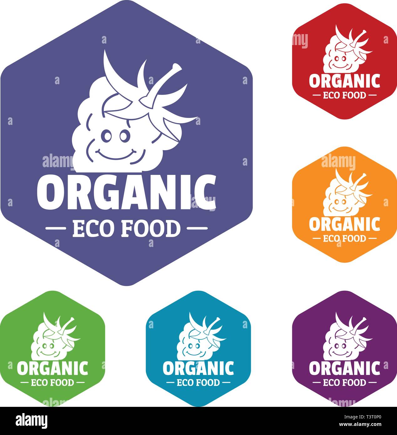 Organic food icons vector hexahedron Stock Vector Image & Art - Alamy