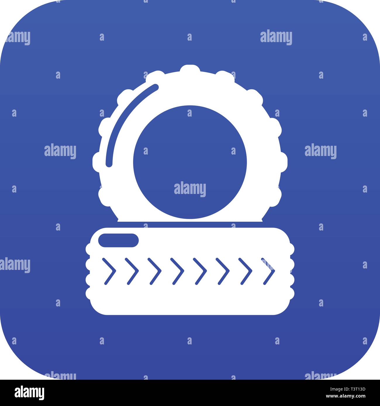 Paintball field tire barricade icon blue vector Stock Vector Image